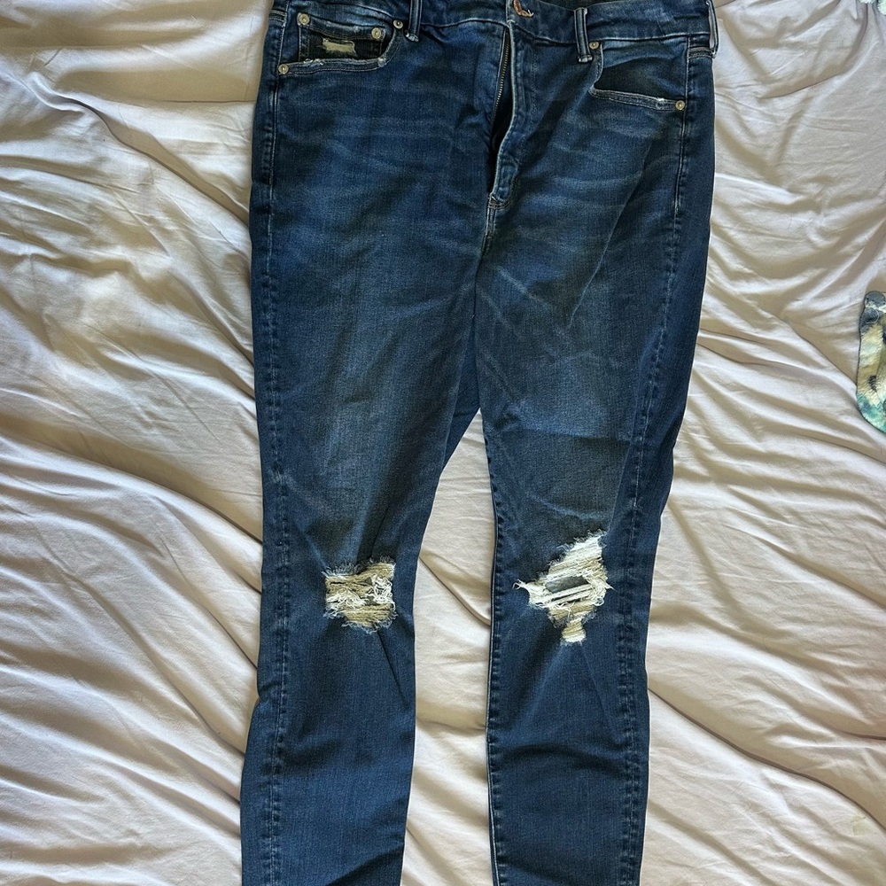 American Eagle size 18 Regular, super high rise, dark wash jeans